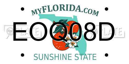 EOQ08D Florida License Plate