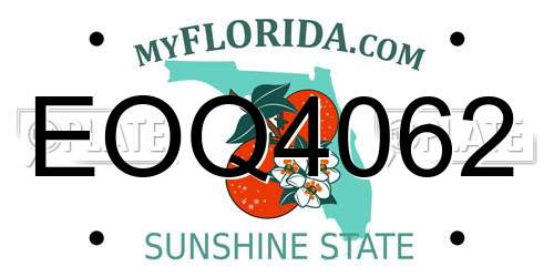 EOQ4062 Florida License Plate