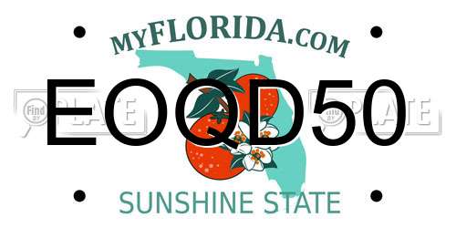 EOQD50 Florida License Plate