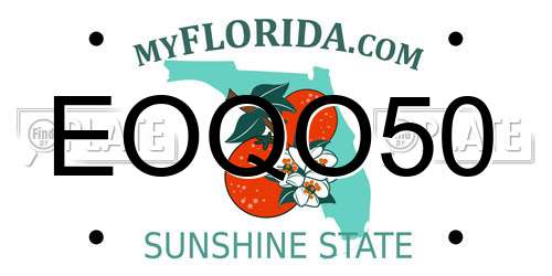 EOQO50 Florida License Plate