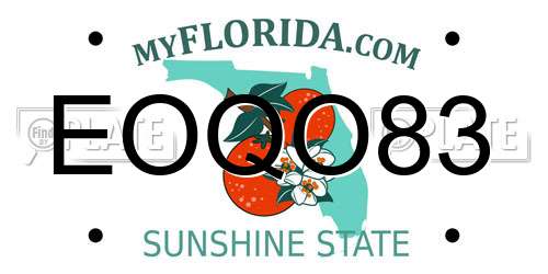EOQO83 Florida License Plate
