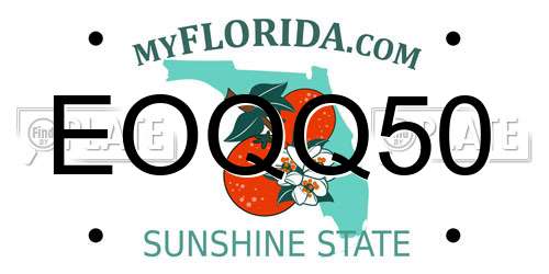 EOQQ50 Florida License Plate