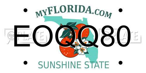EOQQ80 Florida License Plate