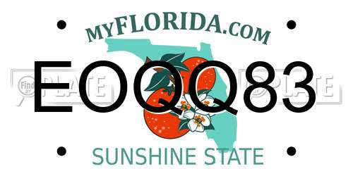 EOQQ83 Florida License Plate