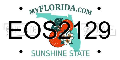 EOS2129 Florida License Plate