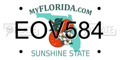 EOV584 Florida License Plate
