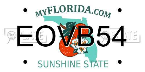 EOVB54 Florida License Plate