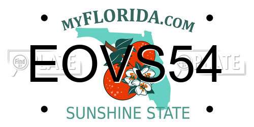 EOVS54 Florida License Plate