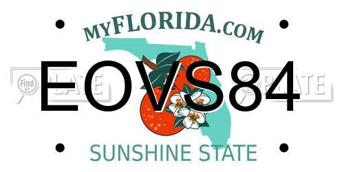 EOVS84 Florida License Plate