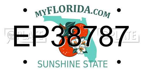 EP38787 Florida License Plate