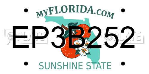 EP3B252 Florida License Plate