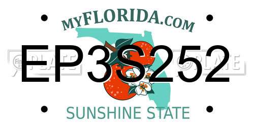 EP3S252 Florida License Plate