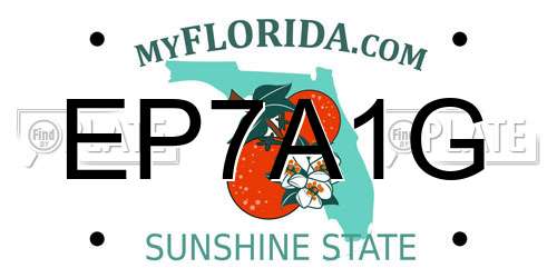 EP7A1G Florida License Plate