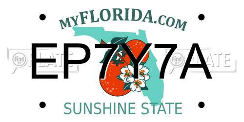 EP7Y7A Florida License Plate