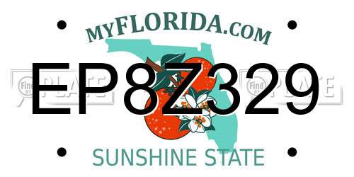 EP8Z329 Florida License Plate