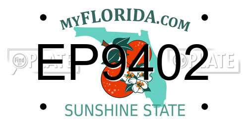 EP9402 Florida License Plate