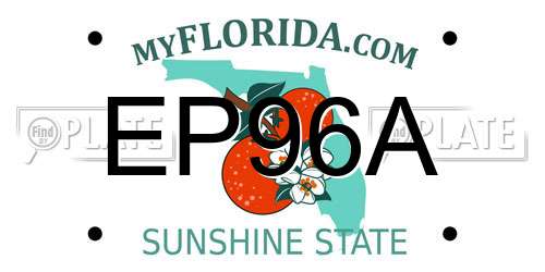 EP96A Florida License Plate