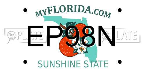 EP98N Florida License Plate
