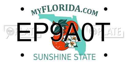 EP9A0T Florida License Plate