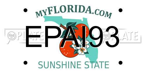 EPAI93 Florida License Plate