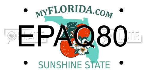 EPAQ80 Florida License Plate