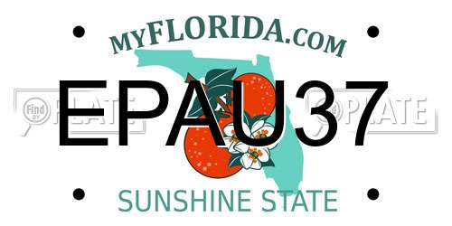 EPAU37 Florida License Plate