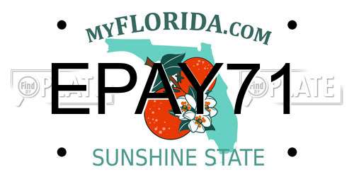 EPAY71 Florida License Plate