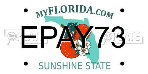 EPAY73 Florida License Plate