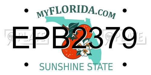 EPB2379 Florida License Plate