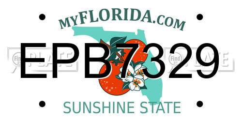 EPB7329 Florida License Plate