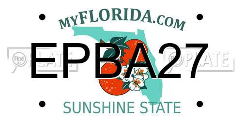 EPBA27 Florida License Plate