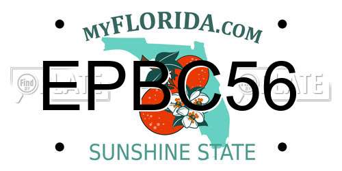 EPBC56 Florida License Plate