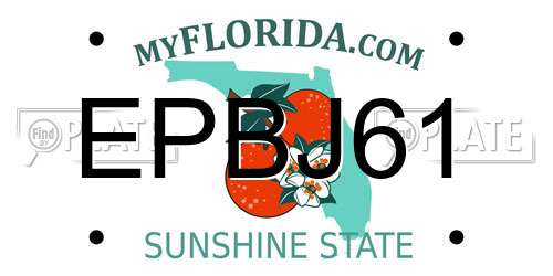 EPBJ61 Florida License Plate