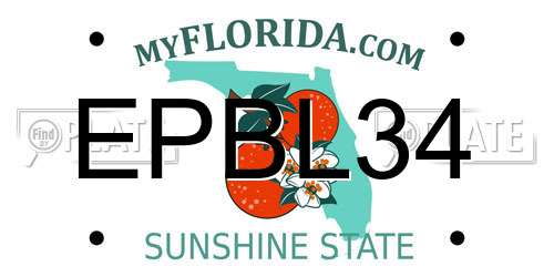 EPBL34 Florida License Plate