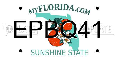 EPBQ41 Florida License Plate