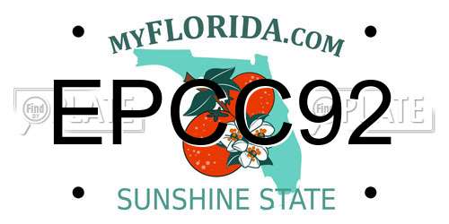 EPCC92 Florida License Plate
