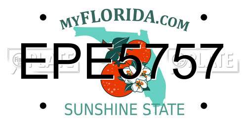 EPE5757 Florida License Plate