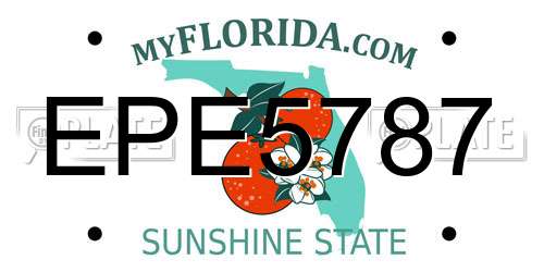 EPE5787 Florida License Plate