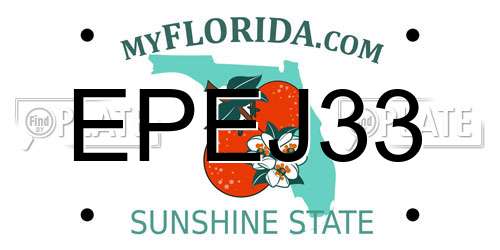 EPEJ33 Florida License Plate