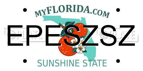 EPESZSZ Florida License Plate