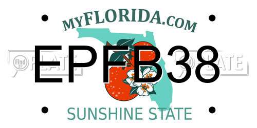 EPFB38 Florida License Plate