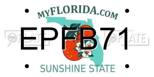 EPFB71 Florida License Plate