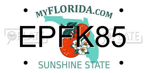 EPFK85 Florida License Plate