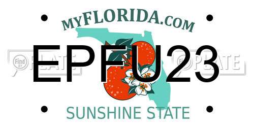 EPFU23 Florida License Plate