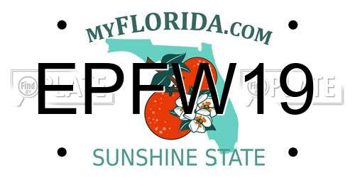 EPFW19 Florida License Plate