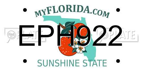 EPH922 Florida License Plate