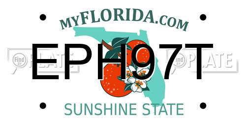 EPH97T Florida License Plate
