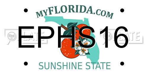 EPHS16 Florida License Plate