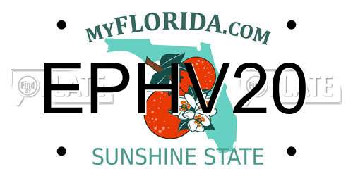 EPHV20 Florida License Plate