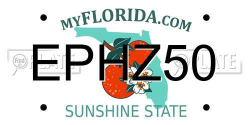 EPHZ50 Florida License Plate